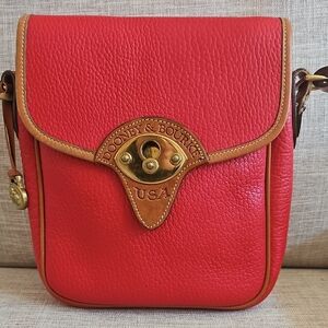 Dooney & Bourke All Weather Leather Calvary Saddlebag Crossbody Bag, Red